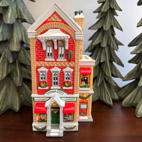 1991 Vintage Snow Village Department 56: “Finklea’s Finery:Costume Shop” - Picture 14 of 16